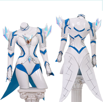 Emma Grace Cosplay White Queen White Blue Costume For Adult Female Halloween Carnival Suit